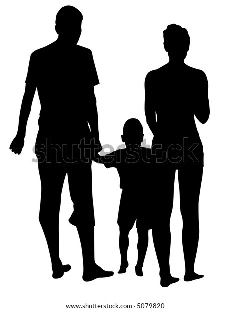 Vector Back Family Three Stock Vector (Royalty Free) 5079820