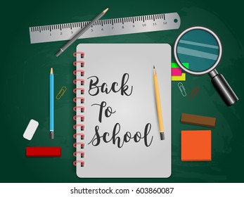 Vector back to school  background, illustration.
