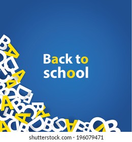 Vector back to school background. Paper grade composition. Playfully banner with place for your content.