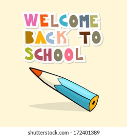 Vector Back to School Background with Pencil