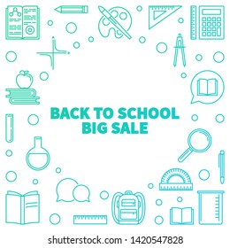 Vector Back to School Big Sale concept colored illustration or banner on white background