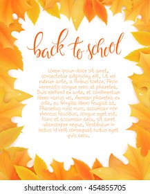 vector back to school blank surround with autumn leaves. Can be used as mothers day card or poster.