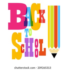 Vector Back to school. Broken text