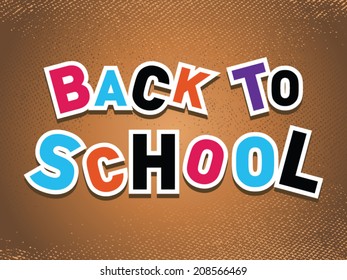 Vector Back to School Colorful Typographic Elements