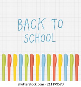 Vector back to school illustration. Banner with place for your text.