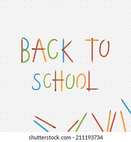 Vector back to school illustration. Banner with place for your text.