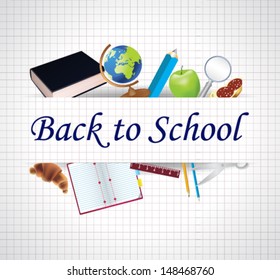 Vector back to school objects