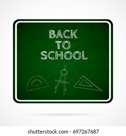 Vector Back To School over dark green board.