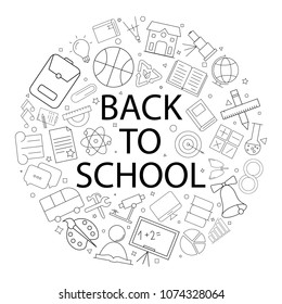 Vector back to school pattern with word. Back to school background