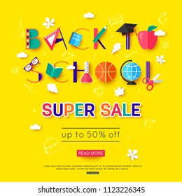 vector back to school sale banner template vector back to school sale banner template