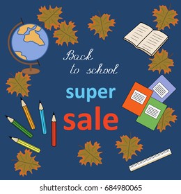 vector of Back to school sale banner
