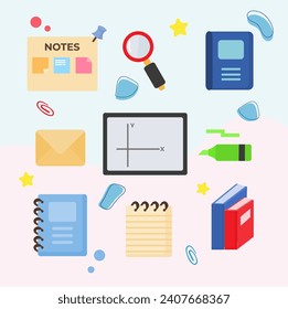 vector back to school stationery