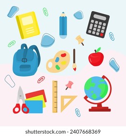 vector back to school stationery