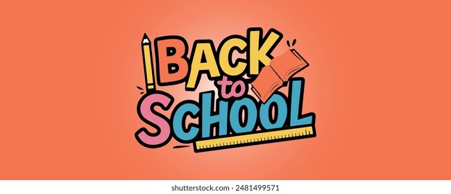 vector back to school typography Clipart design