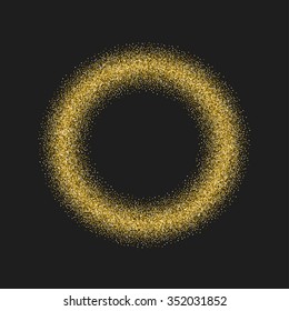 Vector Backdrop with Abstract Bright Sparkling Golden Ring