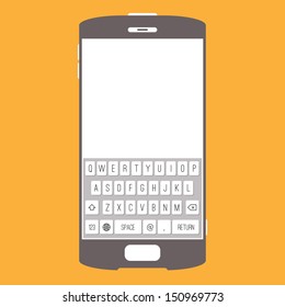 Vector backdrop or background of smartphone design with touchscreen keypad.