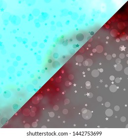 Vector backdrop with circles, stars. Abstract illustration with colorful spots, stars. Pattern for trendy fabric, wallpapers.