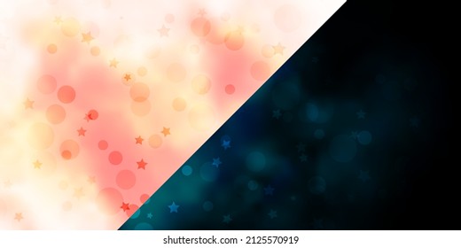 Vector backdrop with circles, stars. Abstract illustration with colorful spots, stars. Design for textile, fabric, wallpapers.
