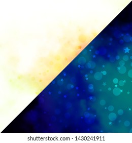 Vector backdrop with circles, stars. Colorful illustration with gradient dots, stars. Template for business cards, websites.