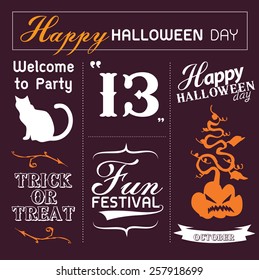Vector Backdrop Happy Halloween with text