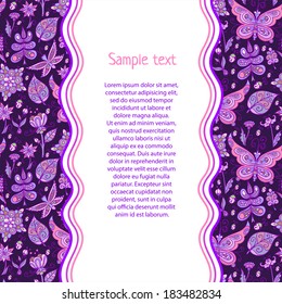 Vector backdrop template with seamless floral nature pattern.