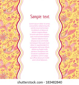 Vector backdrop template with seamless floral nature pattern.