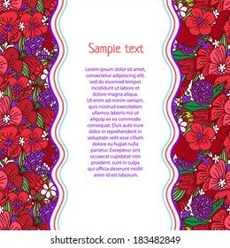 Vector backdrop template with seamless floral nature pattern.