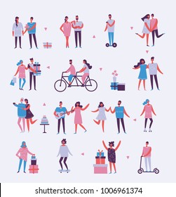 Vector backgrond with different activities of people in flat design
