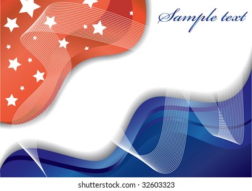 Vector backgroud in blue and red color; clip-art