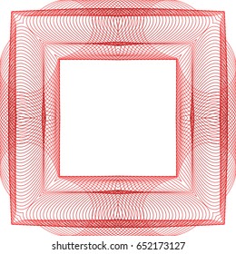 Vector backgroud  guilloche texture red pattern.