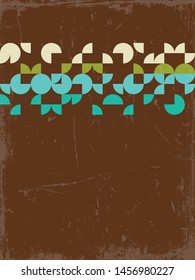 Vector Background from the 1960s, 1970s, Vintage Colors and Shapes, Grunge Texture Pattern