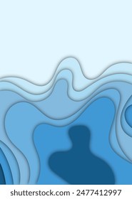 Vector background, 3D abstract papercut design, multi color layer for poster, postcard, presentation, cover, template and banner