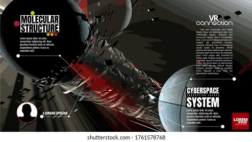 Vector background with 3D illustration abstract technology hi tech concept 