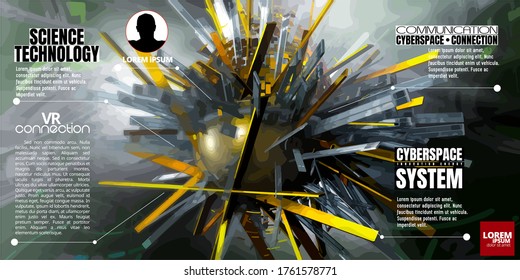 Vector background with 3D illustration abstract technology hi tech concept 