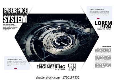 Fondo vectorial con el concepto de alta tecnología de la tecnología abstracta de ilustración 3D 