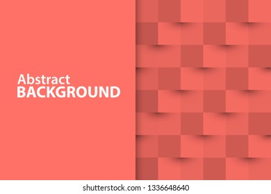 Vector background 3d paper from squares.Coral abstract texture.Vector background can be used on the website, in cover design, poster, advertising, postcards.
