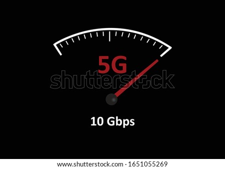 Vector background of 5G speed on the Speed-o-meter