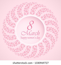 Vector background to the 8th of March (Women's Day). Template design card.