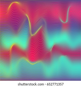 Vector background in 90s style. Distorted surface with moire patten.