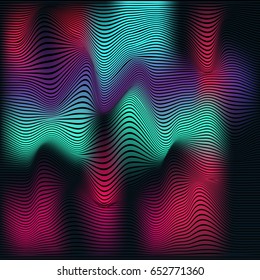 Vektorhintergrund im Stil der 90er. Neon glitzerte beschädigte Oberfläche.