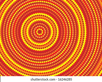 Vector Background Aboriginal Style Symbolic Design.