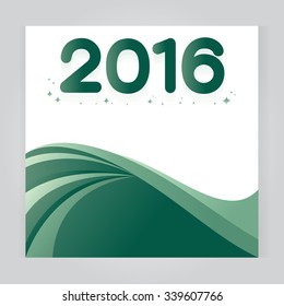 vector background Abstract 2016 header colorful green wave vector design on gray background