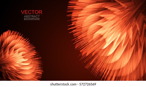 Vector background. Abstract 3D glowing bright lines.