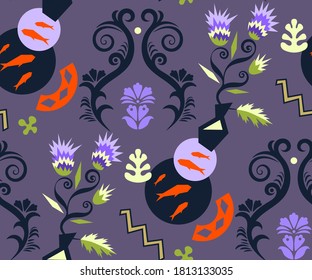 Vector background abstract artwork. Hand drawn ink illustration. Modern ornamental decorative background