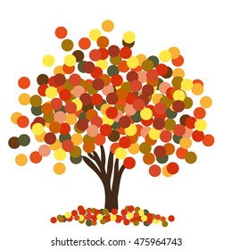 Vector background of an abstract autumn tree