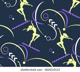 Vector background abstract ballet artwork. Modern ornamental decorative background. 