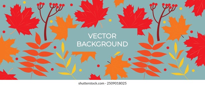 Fondo de Vector abstracto de Anuncio Hojas de otoño sobre fondo de color Elementos de diseño hojas de ramas de fondo para el cartel de Anuncio de la cubierta de texto.