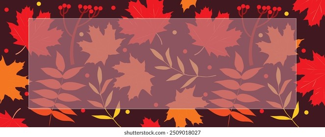 Vetor fundo abstrato banner outono folhas em cor fundo design elementos deixa ramos fundo para capa de texto banner poster.