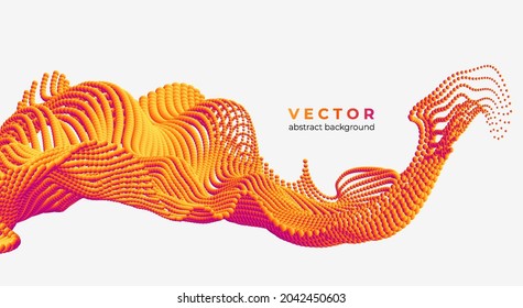 Vector background with abstract big data splash 3d dots. Modern science banner