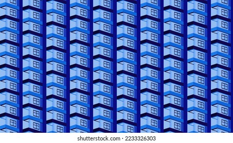 Diseño de patrones de apartamentos azul abstracto de fondo vectorial